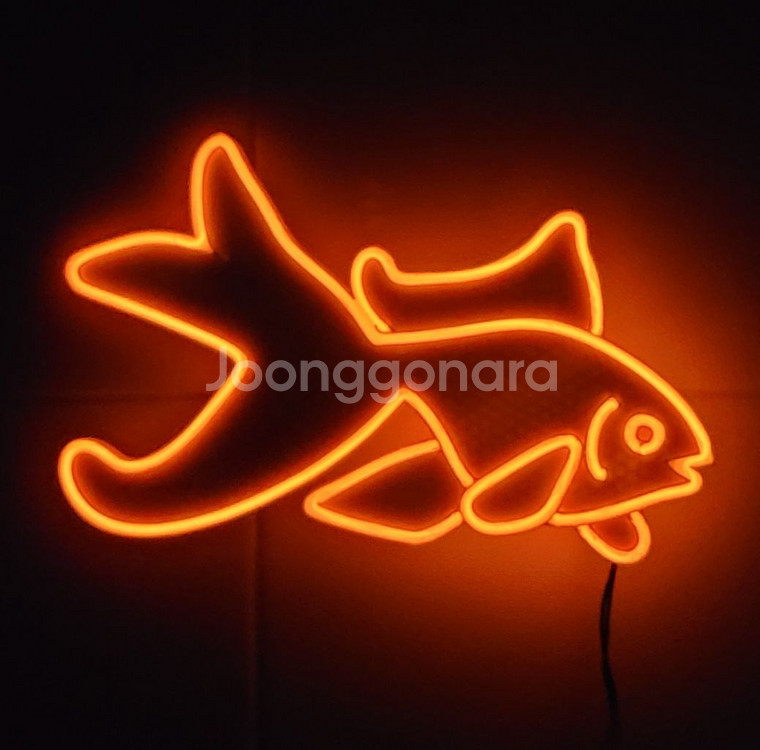네온사인 금붕어 골드피쉬 led 조명--0