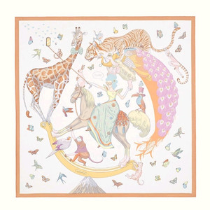 에르메스 까레 스카프 스토리 까레 90(블랑/베이지/멀티컬러)