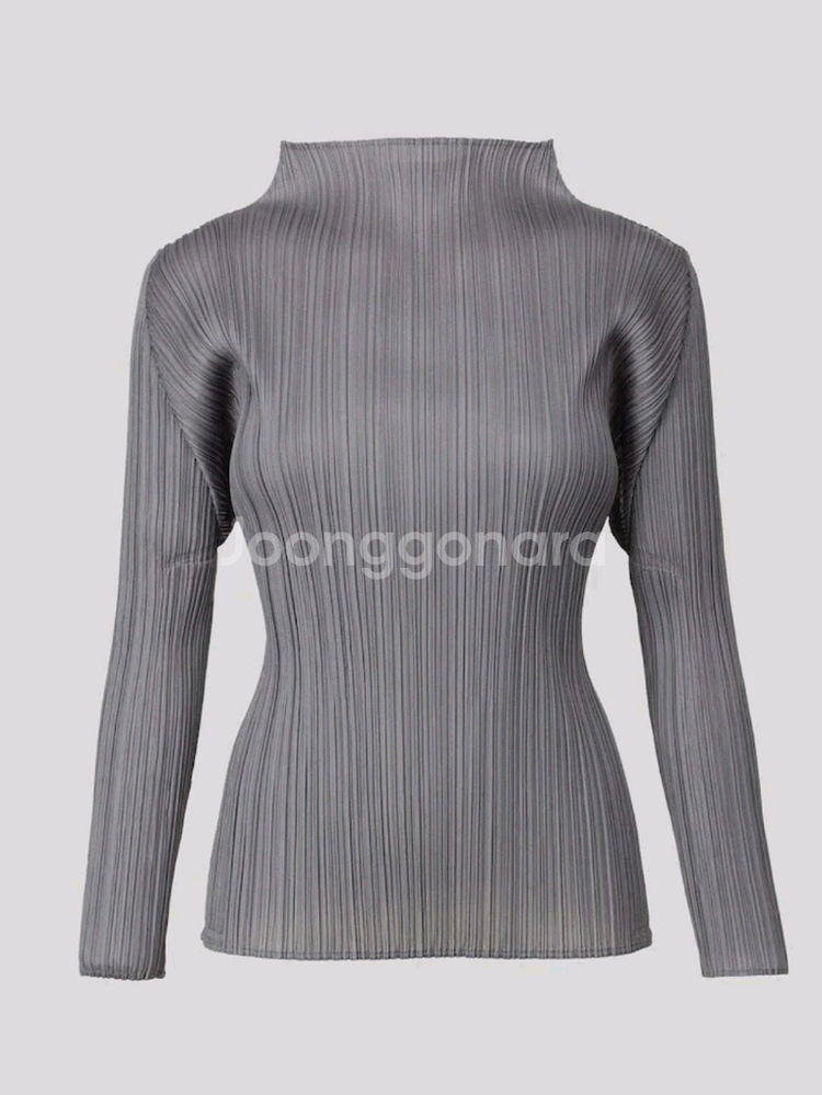 이세이미야케 플리츠플리즈 탑 베이직 탑 그레이 3사이즈--0