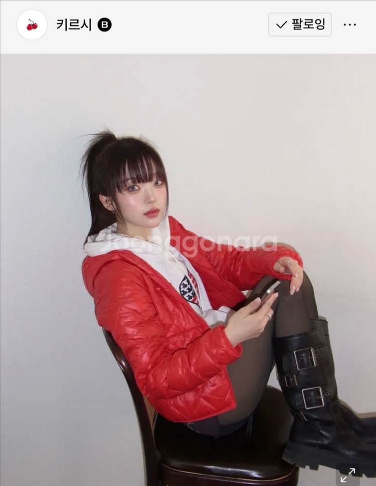 키르시 클라우드 크롭 다운 경량패딩 레드패딩 노스페이스 베이프 스투시--4