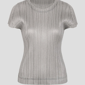 이세이미야케 플리츠플리즈 탑 코튼 데님 탑 화이트 데님 3사이즈