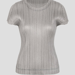 이세이미야케 플리츠플리즈 탑 코튼 데님 탑 화이트 데님 3사이즈