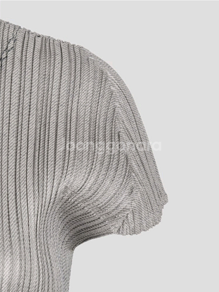 이세이미야케 플리츠플리즈 탑 코튼 데님 탑 화이트 데님 3사이즈--3