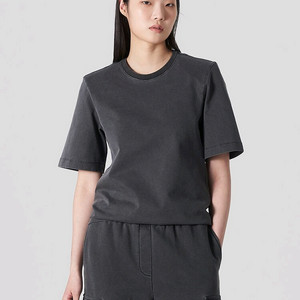 준지(juun.j) 여성 그레이 가먼트다잉 패디드 티셔츠