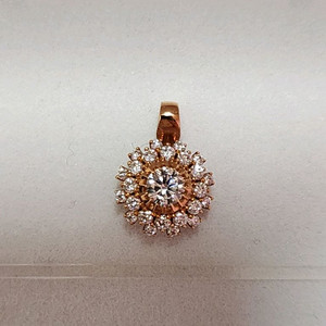 골든듀 18k로즈골드 다이아 글리터링2C펜던트
