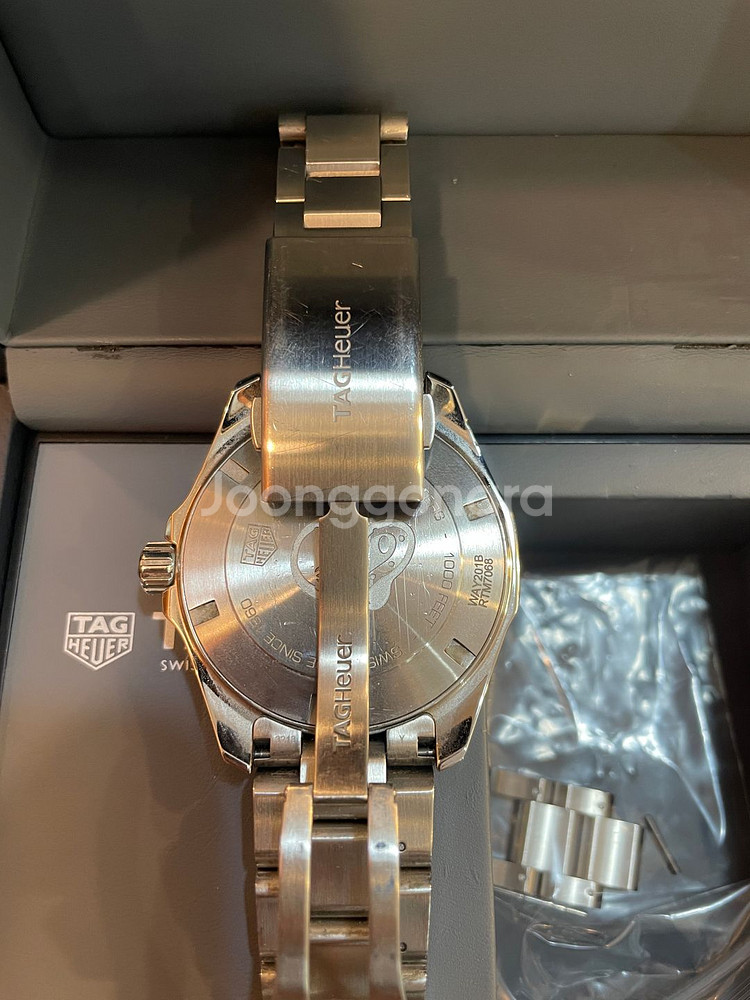 태그호이어 아쿠아레이서 300M 칼리버 5 43mm 청판 오토 시계 WAY201B--6