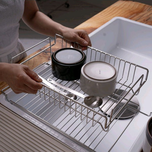 JVR 2in1 올 스텐 슬라이드 식기건조대