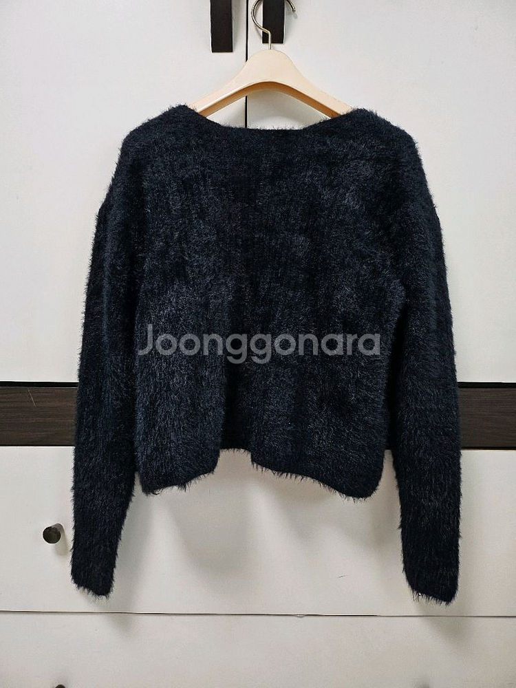 블랙 앙고라 니트 나시 가디건 세트--1