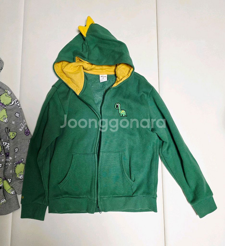 팬콧키즈 공룡 기모 후드점퍼 120-130, 에스핏--1