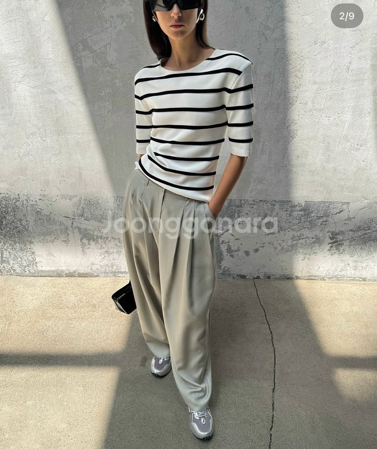 (새상품, 택O)드블 스트라이프 하프 풀오버 아이보리 s--1