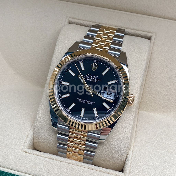 롤렉스 데이트저스트 검판바 콤비 41mm 126333--0