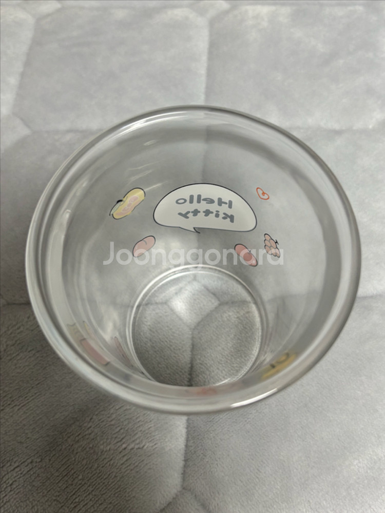 (미사용) 헬로키티 유리컵 글라스--2