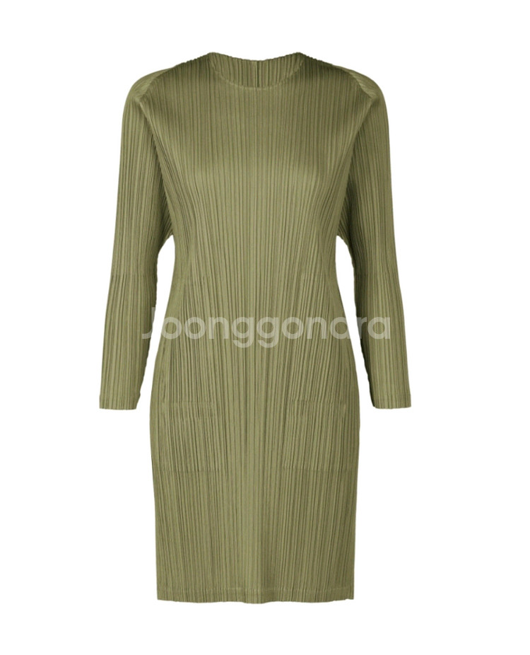 이세이미야케 플리츠플리즈 탑 먼슬리 튜닉 탑 스틸 그린 5사이즈--0