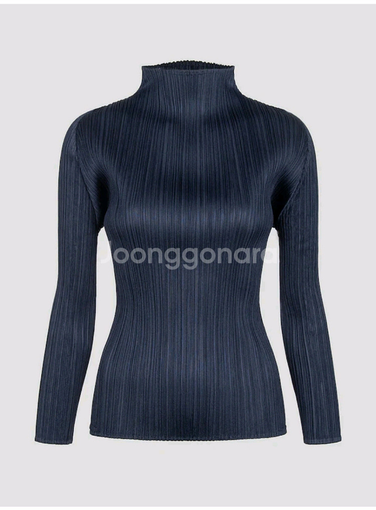 이세이미야케 플리츠플리즈 탑 뉴컬러풀4 베이직 탑 네이비 3사이즈--0