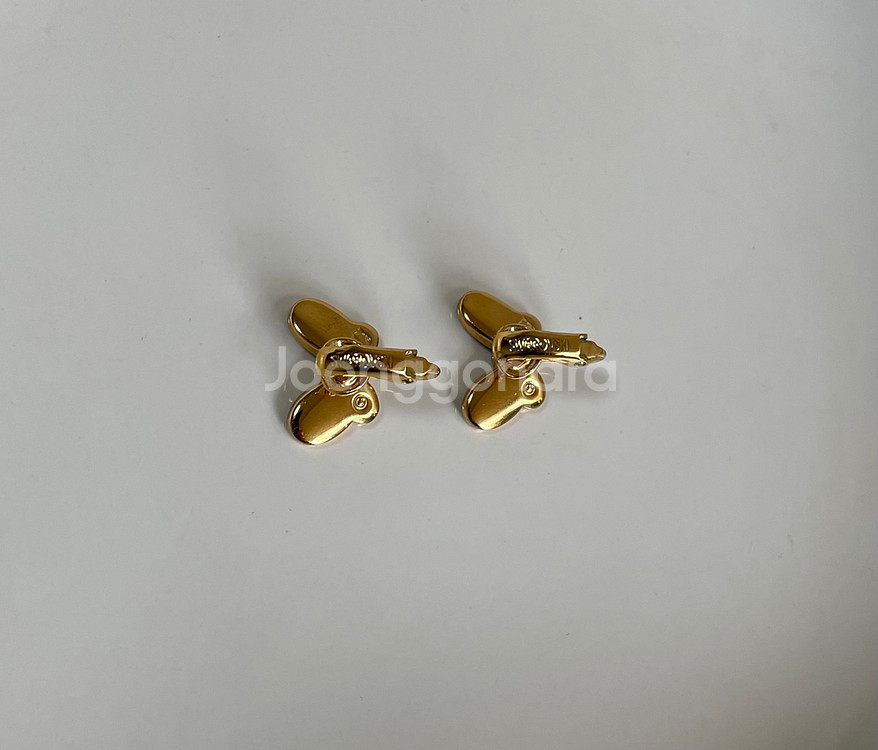 스와로브스키 정품 버터플라이 크리스탈옐로골드컬러 귀걸이--2