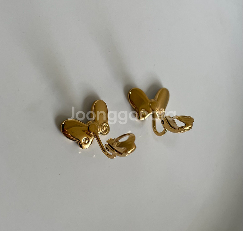 스와로브스키 정품 버터플라이 크리스탈옐로골드컬러 귀걸이--3