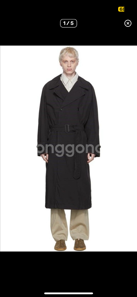 르메르 코튼 트렌치코트 블랙 S--1