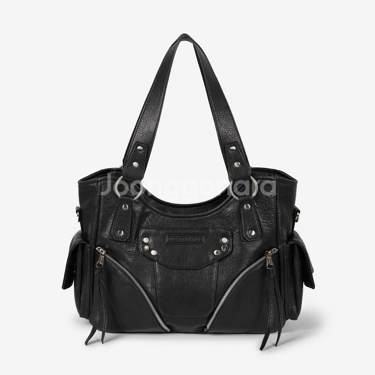 이우가마카라스 스터드 레더 숄더백 크로스백 가방 블랙--0