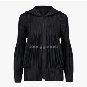 삽니다) 플리츠 플리즈 플러피 후드 자켓 블랙3