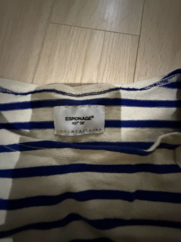 에스피오나지 워크웨어 스트라이프 7부티셔츠 이미지