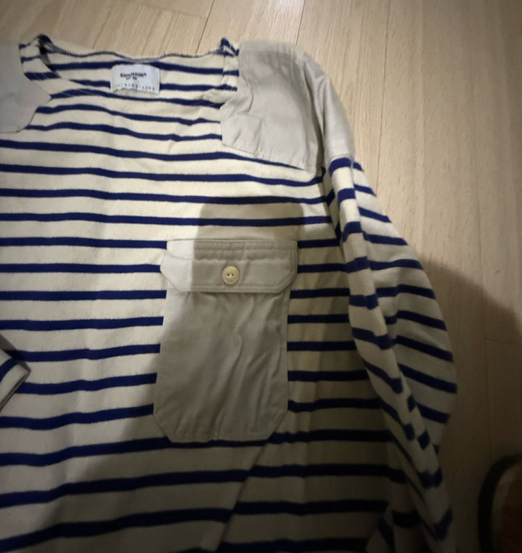 에스피오나지 워크웨어 스트라이프 7부티셔츠 이미지