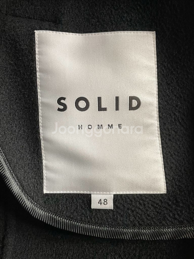 솔리드옴므 21fw 블랙 핸드메이드 캐시미어코트 48--4