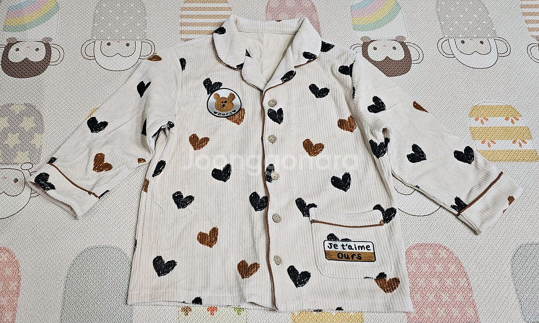 리미떼두두 하트 패턴 잠옷 세트 XXL+베어조끼--0