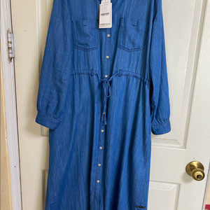 써스데이아일랜드 데님 셔츠 원피스