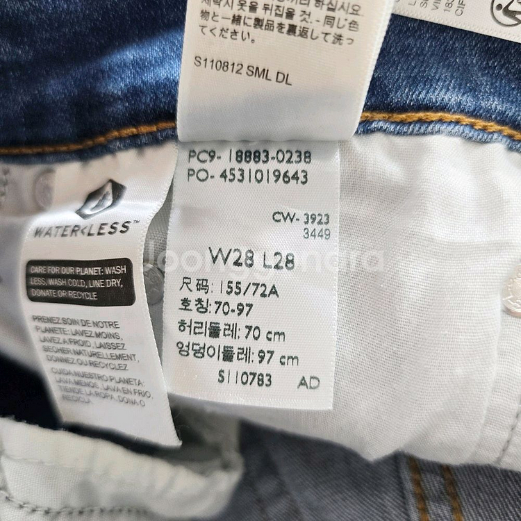 리바이스 청바지 스판 데님 사이즈28 R2774--5