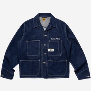 [L] 휴먼 메이드 데님 숏 커버롤 자켓 인디고