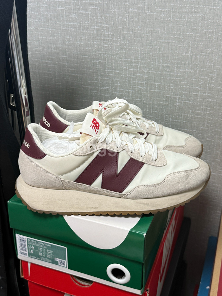 뉴발란스 237 아이보리 버건디 260mm--3