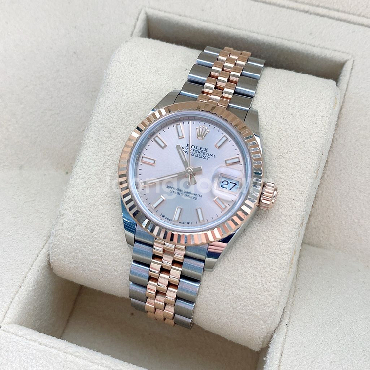 롤렉스 레이디 데이트저스트 핑크 바 인덱스 로즈 골드--0