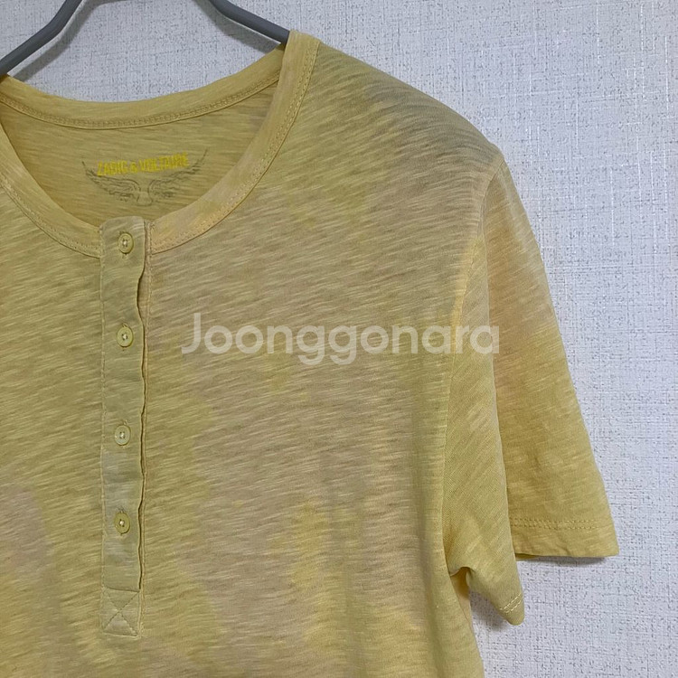 쟈딕앤볼테르 헨리넥 반팔 티셔츠 옐로우--1