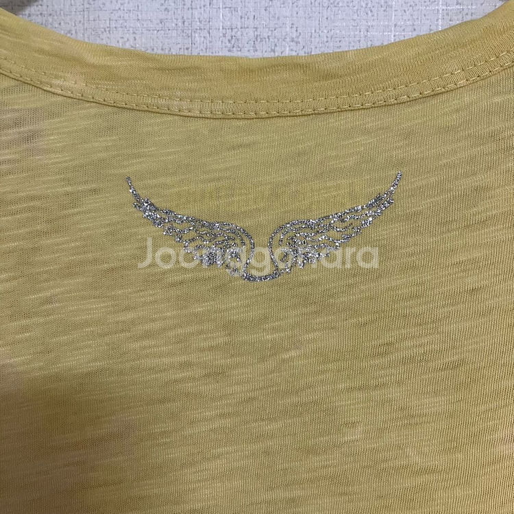 쟈딕앤볼테르 헨리넥 반팔 티셔츠 옐로우--4