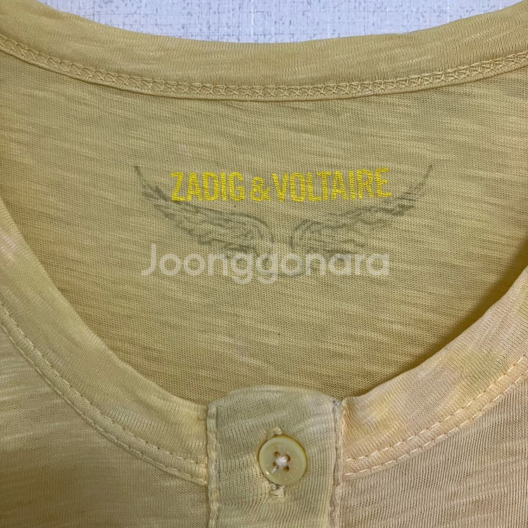 쟈딕앤볼테르 헨리넥 반팔 티셔츠 옐로우--5