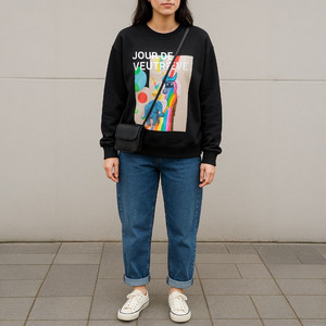 간절기 여성 루즈핏 맨투맨 티셔츠