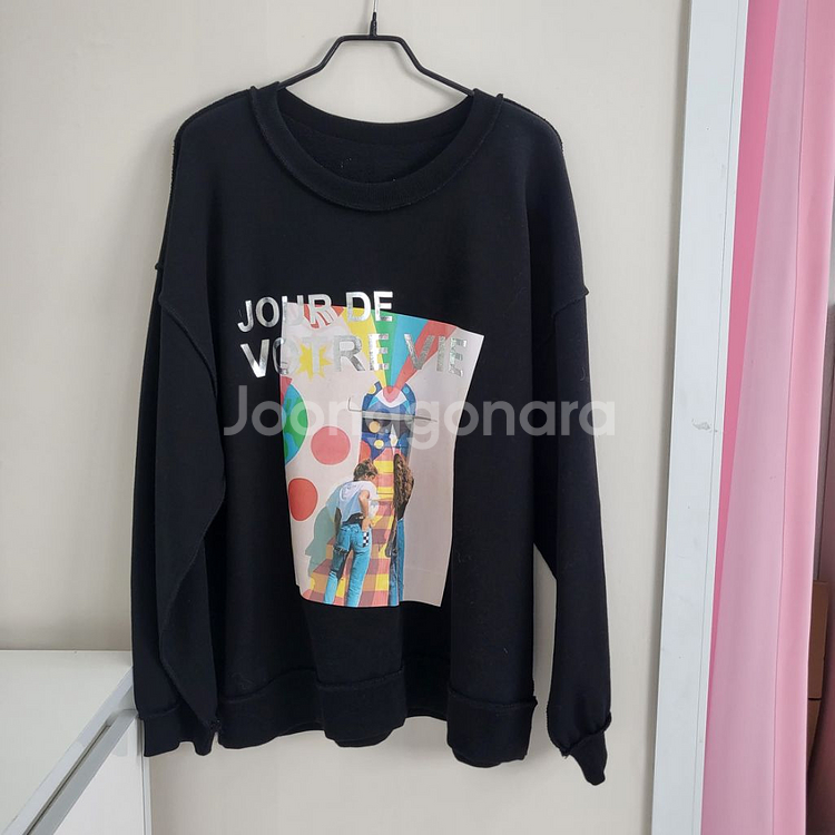 간절기 여성 루즈핏 맨투맨 티셔츠--1