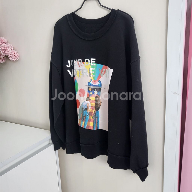 간절기 여성 루즈핏 맨투맨 티셔츠--2