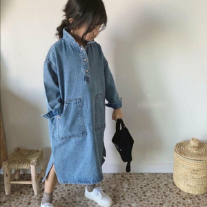 데님원피스,청원피스,루즈핏원피스,롱원피스,주니어,청남방