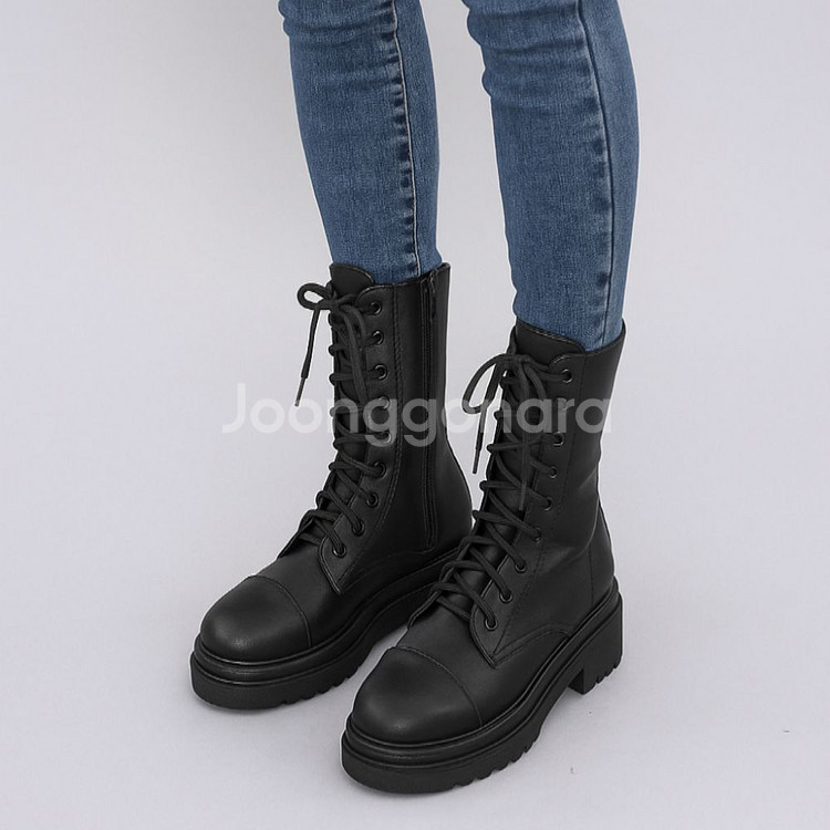 240mm 블랙 워커 부츠 5cm굽 단독특가ㅡ무배--0