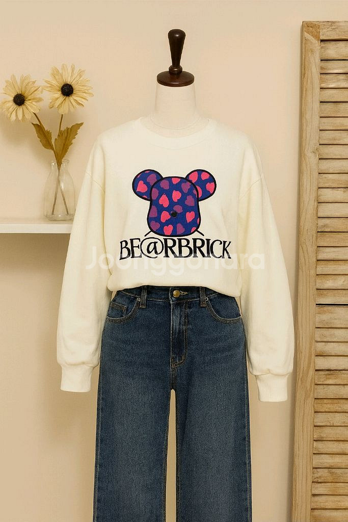 프린팅 여성 맨투맨 티셔츠--8