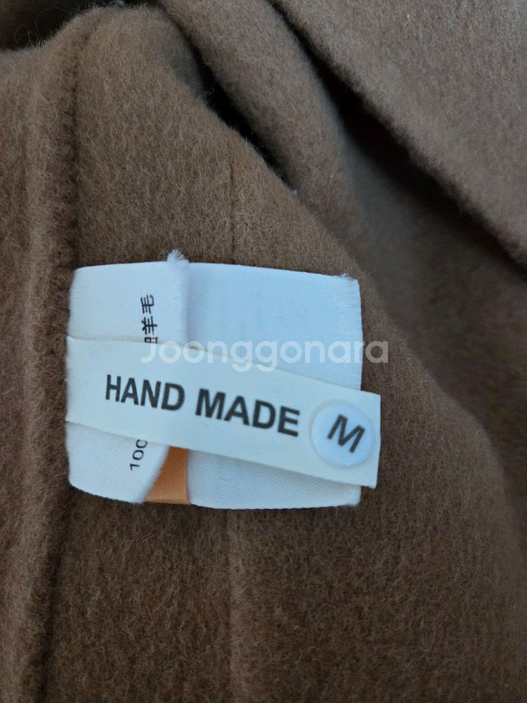 호주산 울(양모)100 후드코트 66 카멜색상 새상품(드라이크리닝까지 완료)--4