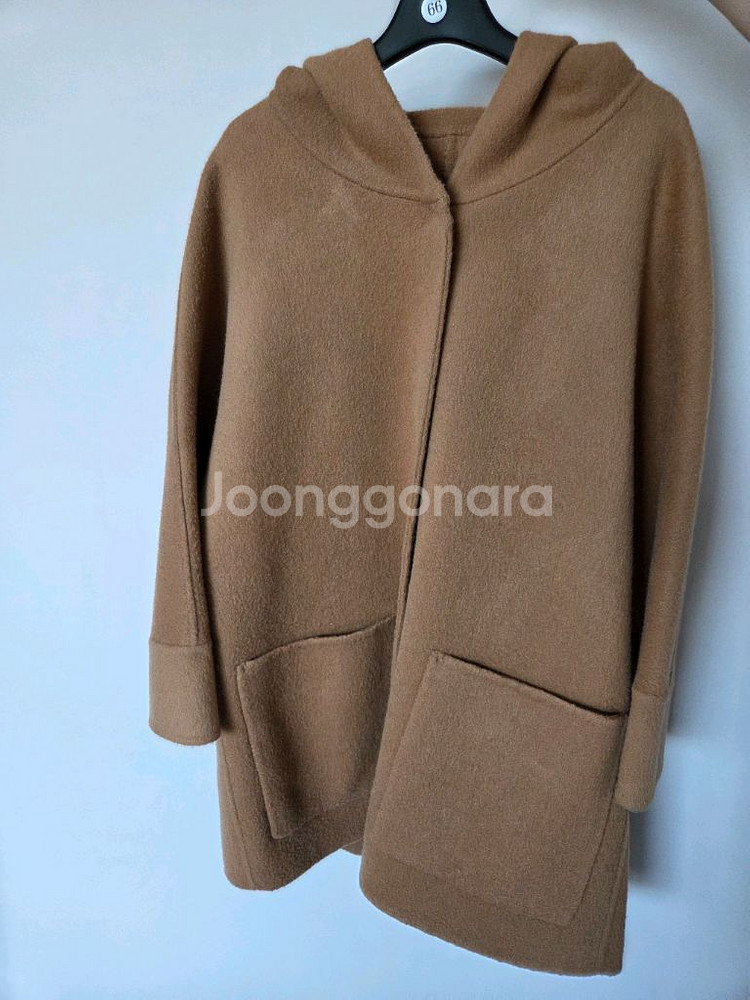호주산 울(양모)100 후드코트 66 카멜색상 새상품(드라이크리닝까지 완료)--6
