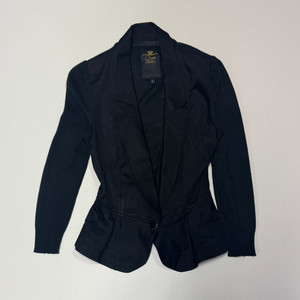 여성 오즈세컨 니트 소매 블랙 크롭 자켓 44