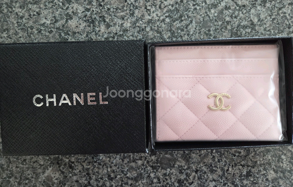 샤넬 캐비어 퀼팅 카드지갑--0