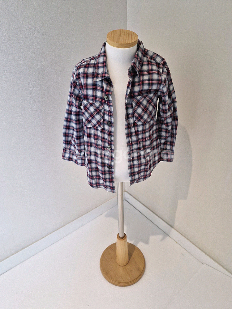 봉통 남아 체크셔츠 (100)--0