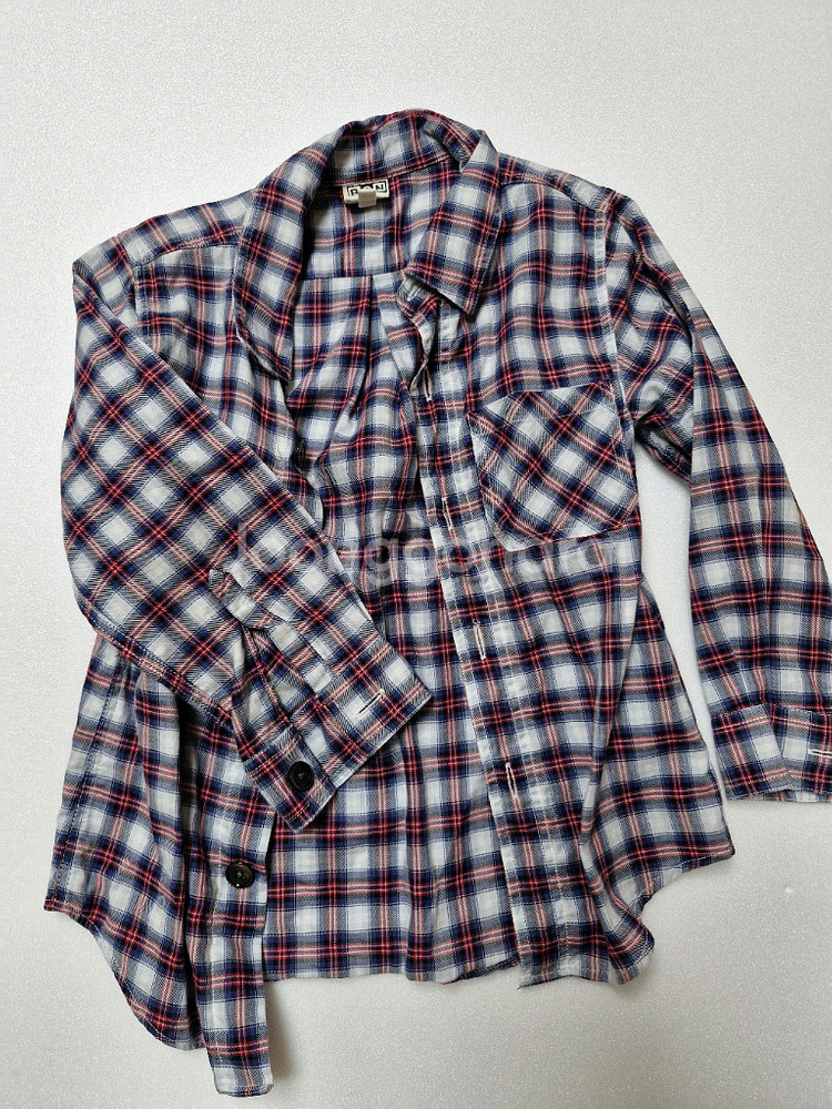 봉통 남아 체크셔츠 (100)--3