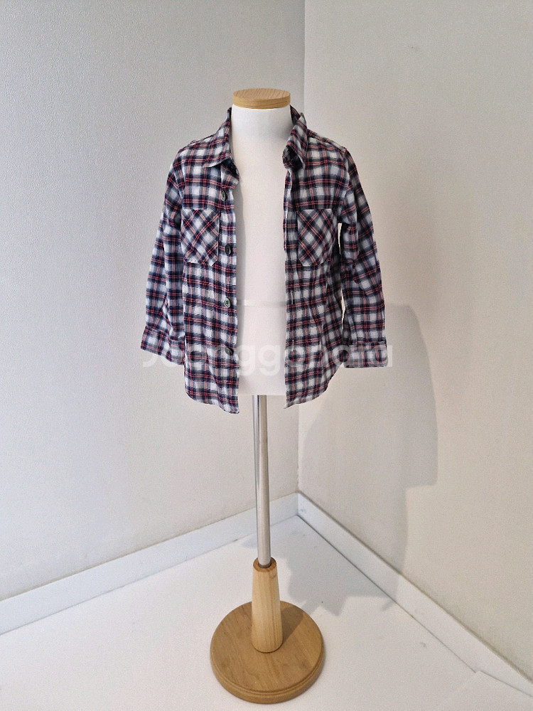 봉통 남아 체크셔츠 (100)--2