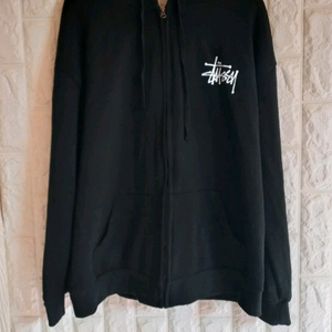 스투시.배이직 집업 후드집업.블랙 사이즈95.100상태긋