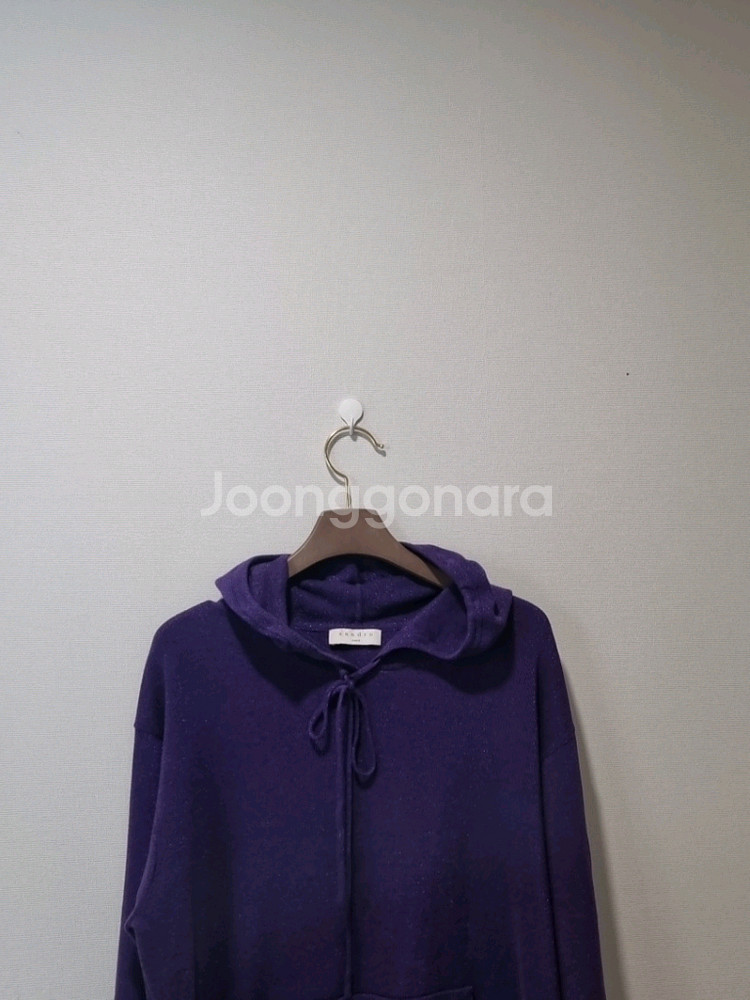 SANDRO 퍼플 니트 후드티--2